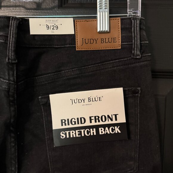 NWT Judy Bue 90s Black Distressed Stretch Rigid Front Denim 9/29 - Picture 5 of 5